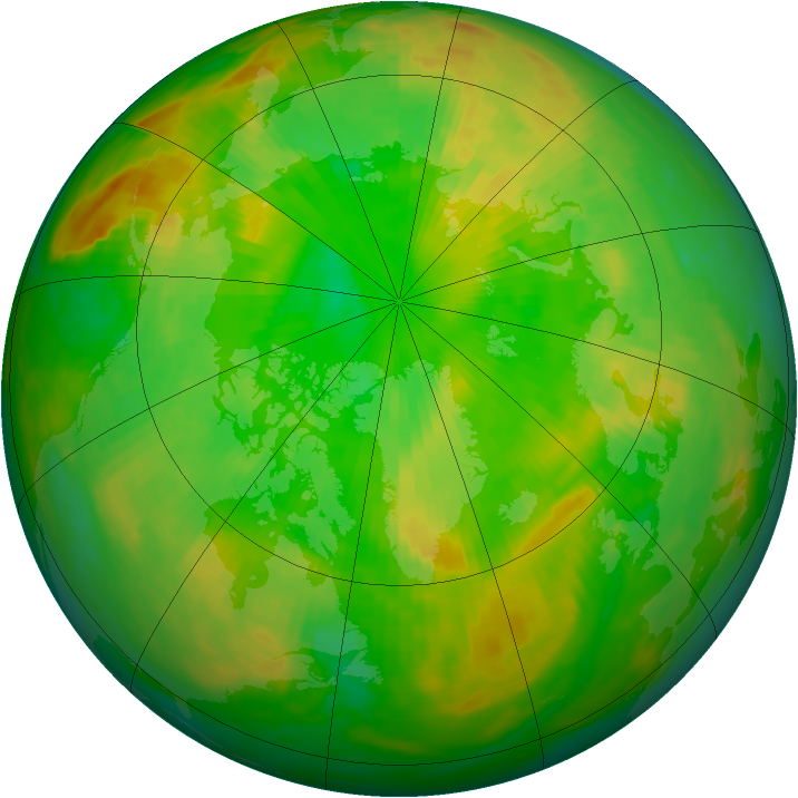 Arctic ozone map for 28 June 1987